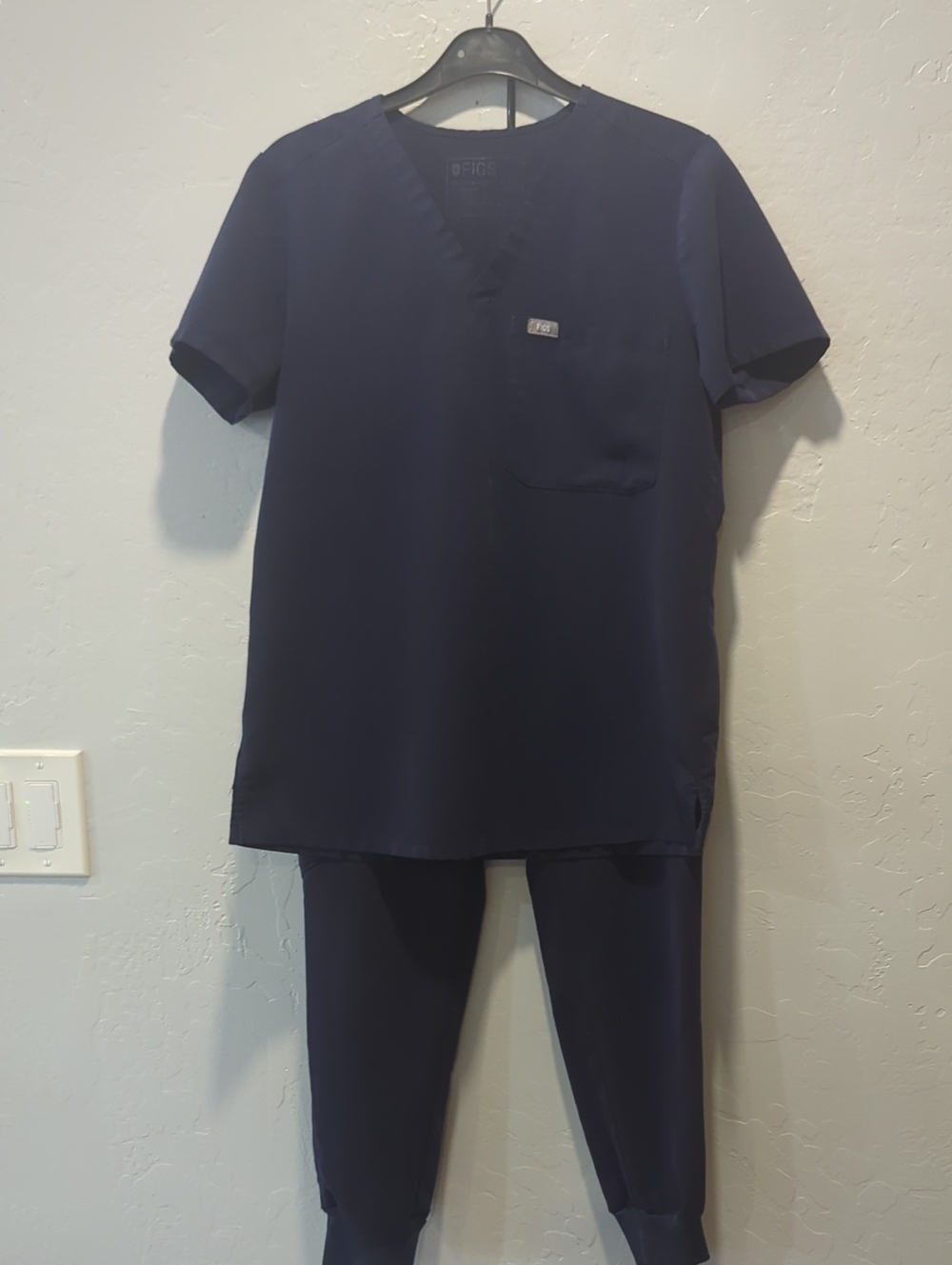 Figs Women's Navy Short-Sleeve Scrub Top